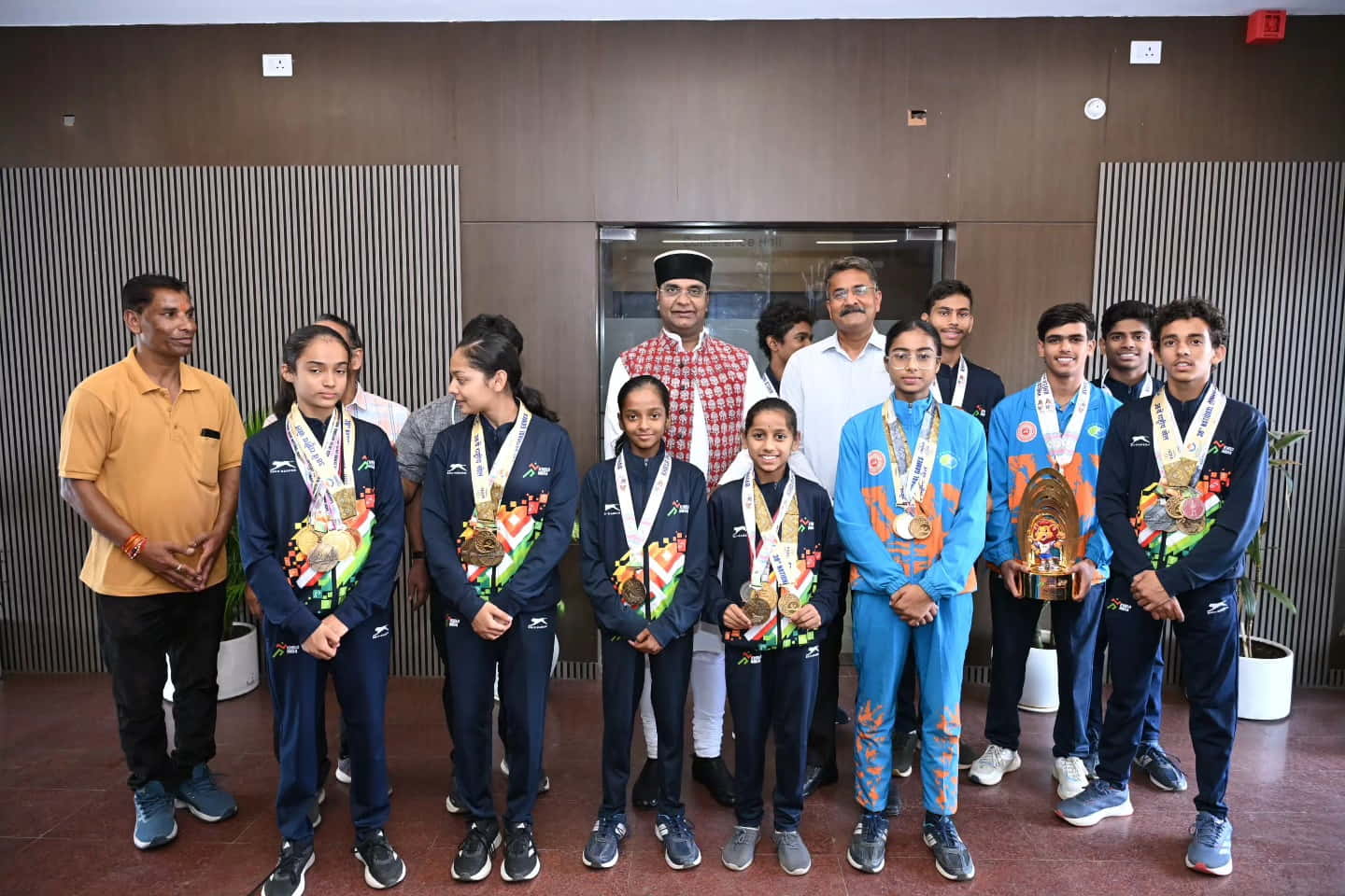 Meeting with the players from Madhya Pradesh who won medals in Khelo India Youth Games, Bihar 2025.