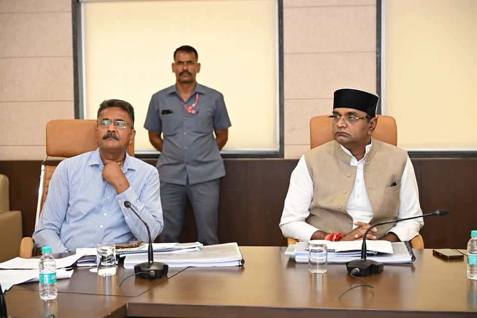 Review of the construction work of International Sports Complex, Bhopal located at Barkheda Nathu.