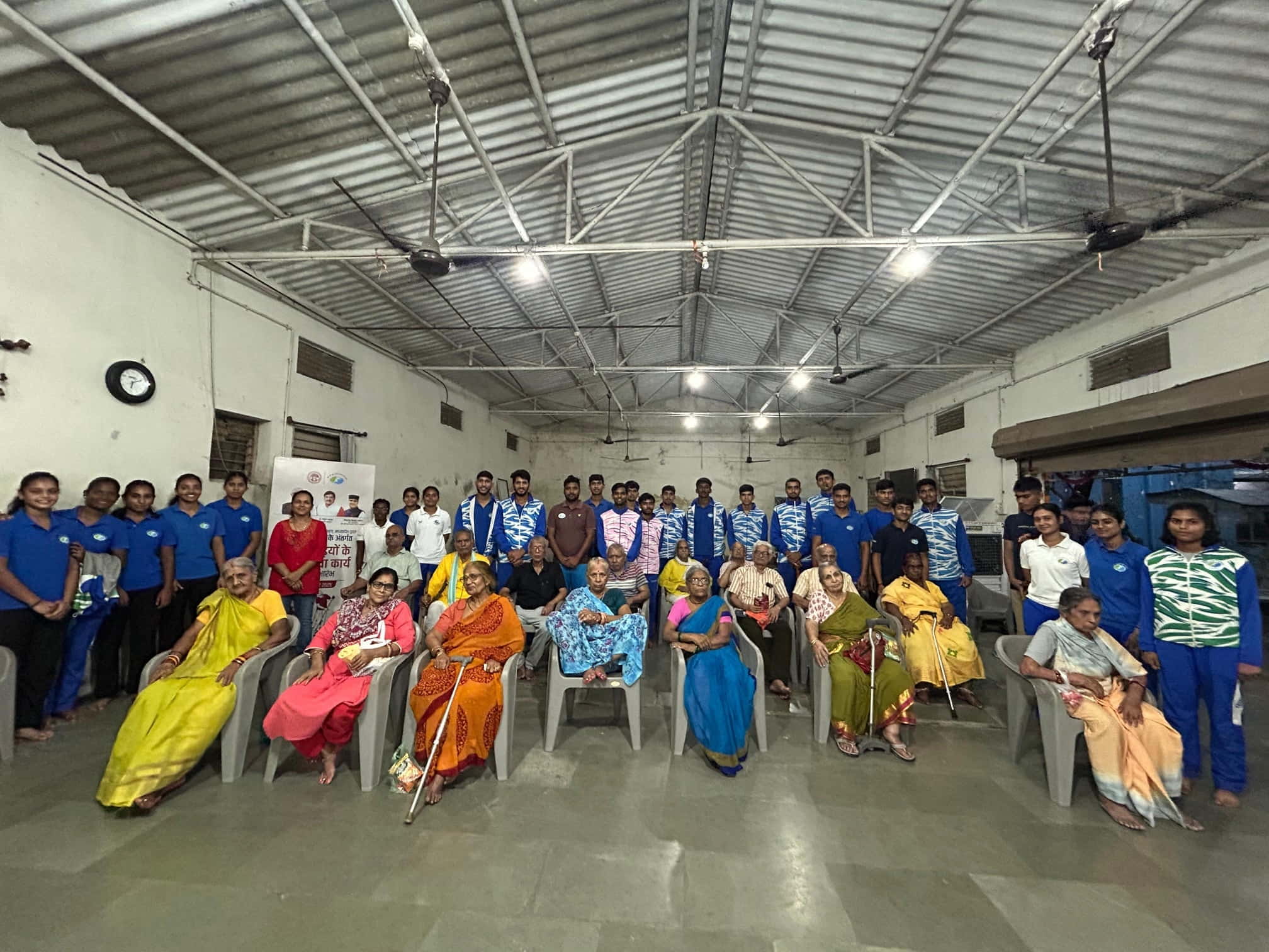 Players shared moments of happiness with the elderly